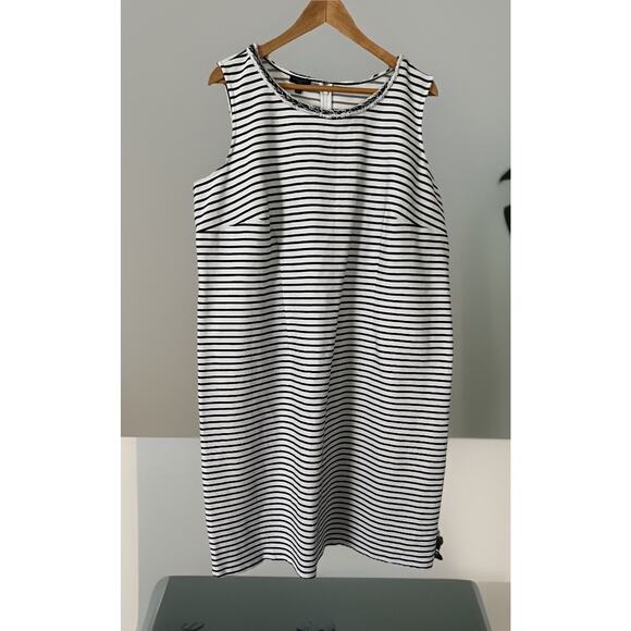 Talbots Blue & White Striped Sleeveless Dress Plus Size 18 NWOT - Picture 1 of 7